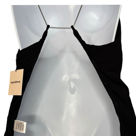 Superdown | NEW Katryna Chain Open Back Stretchy Cami in Black Size XL - Picture 9 of 11